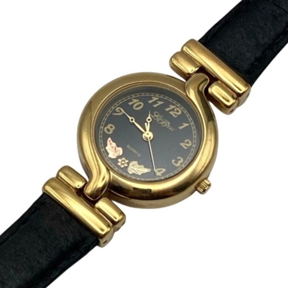 Le Beau Women's Dress Watch 28mm - Two Tone 12k Leaves - New Battery Adjustable